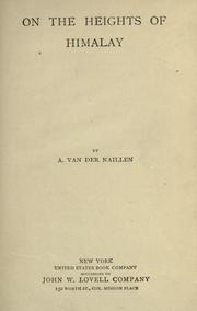 Cover of: On the heights of Himalay by Albert Van der Naillen