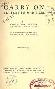 Cover of: Carry on by Coningsby Dawson