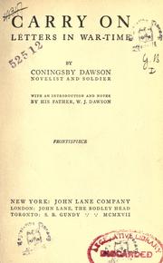 Cover of: Carry on by Coningsby Dawson, Coningsby Dawson