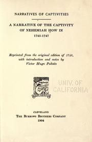 Cover of: A narrative of the captivity of Nehemiah How in 1745-1747