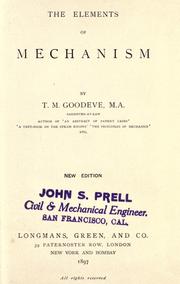 Cover of: The elements of mechanism.