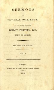 Cover of: Sermons on several subjects by Beilby Porteus