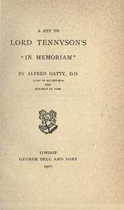 Cover of: key to Lord Tennyson's "In Memoriam"