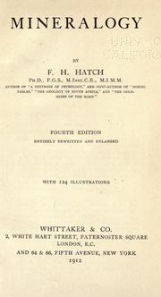 Cover of: Mineralogy by F. H. Hatch