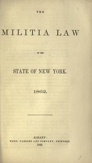 Cover of: Militia law. by New York (State).