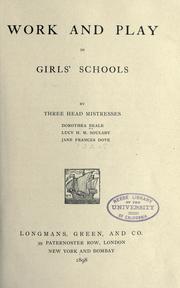 Cover of: Work and play in girls' schools