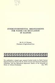 Cover of: Intergovernmental arrangements for water use regulation in Illinois