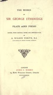 Cover of: Works: plays and poems.  Edited with critical notes and introduction
