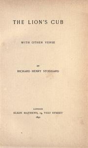 Cover of: The lion's cub: with other verse