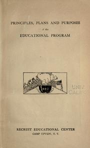 Cover of: Principles, plans and purposes of the educational program. by Camp Upton (New York)