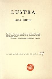 Cover of: Lustra of Ezra Pound. by Ezra Pound