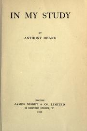 Cover of: In my study. by Deane, Anthony C., Deane, Anthony C.