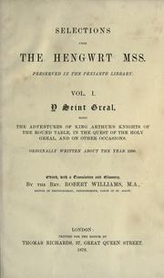 Cover of: Selections from the Hengwrt MSS preserved in the Peniarth Library. by Williams, Robert