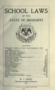 Cover of: School laws of the state of Mississippi 