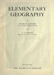 Cover of: Elementary geography by Frank Morton McMurry