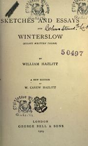 Cover of: Sketches and essays ; and Winterslow (essays written there)