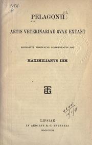 Cover of: Artis veterinariae quae extant by Pelagonius