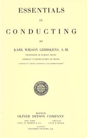 Cover of: Essentials in conducting by Gehrkens, Karl Wilson