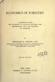 Economics of forestry by B. E. Fernow