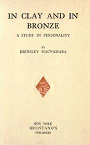Cover of: In clay and in bronze: a study in personality
