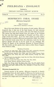 Cover of: Hemprich's coral snake: Micrurus hemprichi