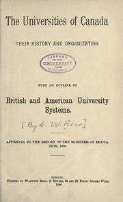 Cover of: The Universities of Canada by Ontario. Ministry of Education.