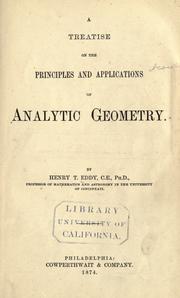 Cover of: treatise on the principles and applications of analytic geometry.