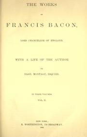 Cover of: The  works of Francis Bacon by Francis Bacon