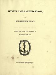 Cover of: Hymns and sacred songs.: Reprinted from the edition of Waldegrave, 1599.