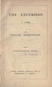 Cover of: The excursion: a poem