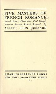 Five masters of French romance by Albert Léon Guérard