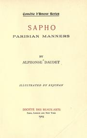 Cover of: Sapho; Parisian manners