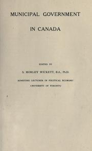 Cover of: Municipal government in Canada