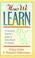 Cover of: How we learn