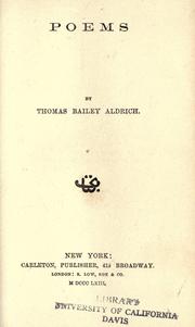 Cover of: Poems. by Thomas Bailey Aldrich