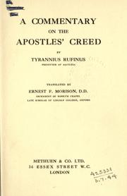 Cover of: A commentary on the Apostles' Creed.: Translated by Ernest F. Morison.