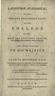 Cover of: Lachrymae academicae by Patrick Duigenan