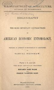 Bibliography of the more important contributions to American economic entomology by United States. Bureau of Entomology.