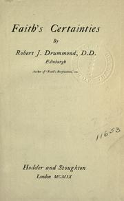 Front cover of Faith's certainties by Robert James Drummond
