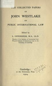 Cover of: Collected papers on public international law