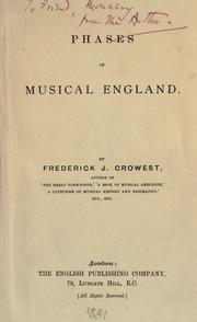 Cover of: Phases of musical England.