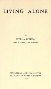 Cover of: Living alone by Stella Benson