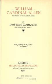 Cover of: William Cardinal Allen by Camm, Bede