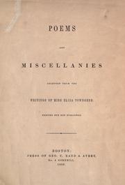 Cover of: Poems and miscellanies by Eliza Townsend
