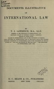 Cover of: Documents illustrative of international law. by T. J. Lawrence, T. J. Lawrence