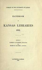 Cover of: Handbook of Kansas libraries, 1902 by University of Kansas. Library.