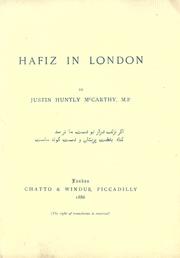 Cover of: Hafiz in London [translated] by Justin Huntly McCart by Hafiz