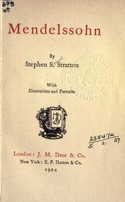 Cover of: Mendelssohn. by Stephen Samuel Stratton