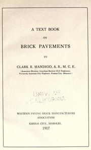 Cover of: A text book on brick pavements