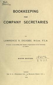 Cover of: Bookkeeping for company secretaries.